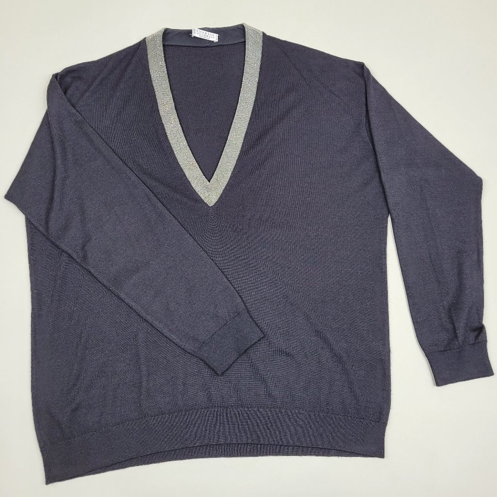 Brunello Cucinelli Women Cashmere Black Sweater - Picture 7 of 8